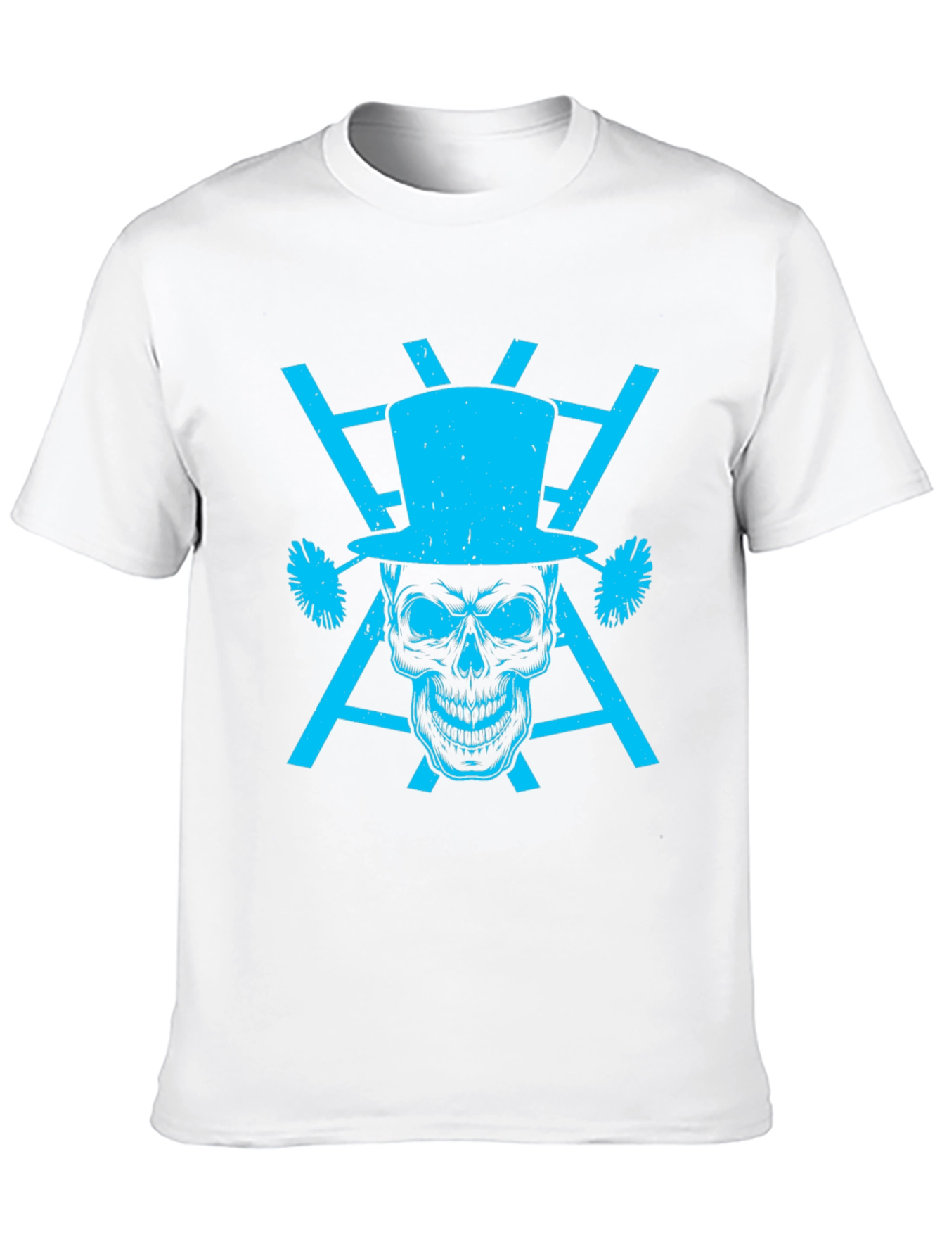 Black Skull Top Hat Graphic Tee - Men's Black T-Shirt view 10