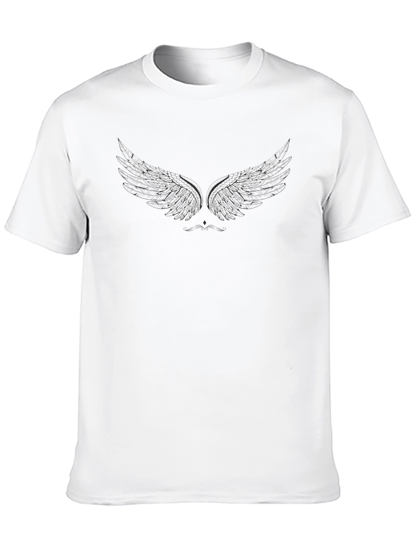 Black Men's Black Graphic Wings T-Shirt view 10