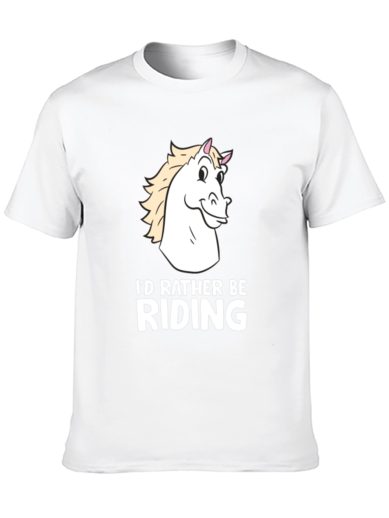 Black I'd Rather Be Riding Horse T-Shirt - Black Cotton Tee view 10
