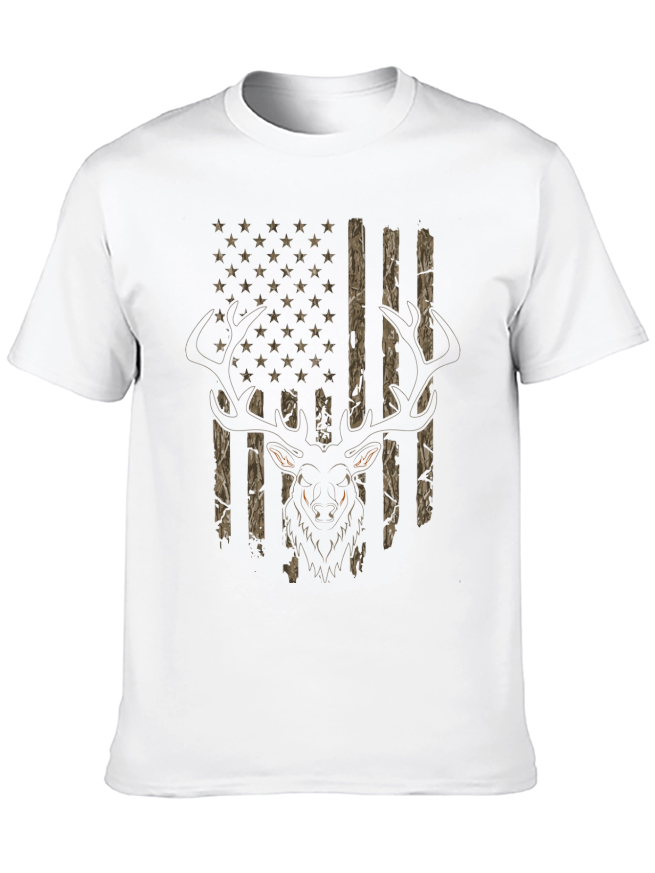 Black Deer Hunting USA Flag T-Shirt view 10