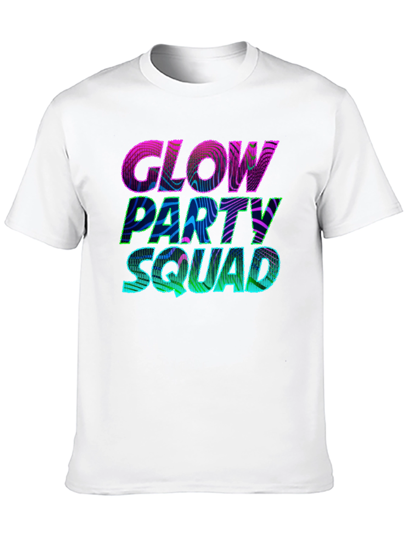 Black Glow Party Squad T-Shirt - Vibrant Neon Design view 10