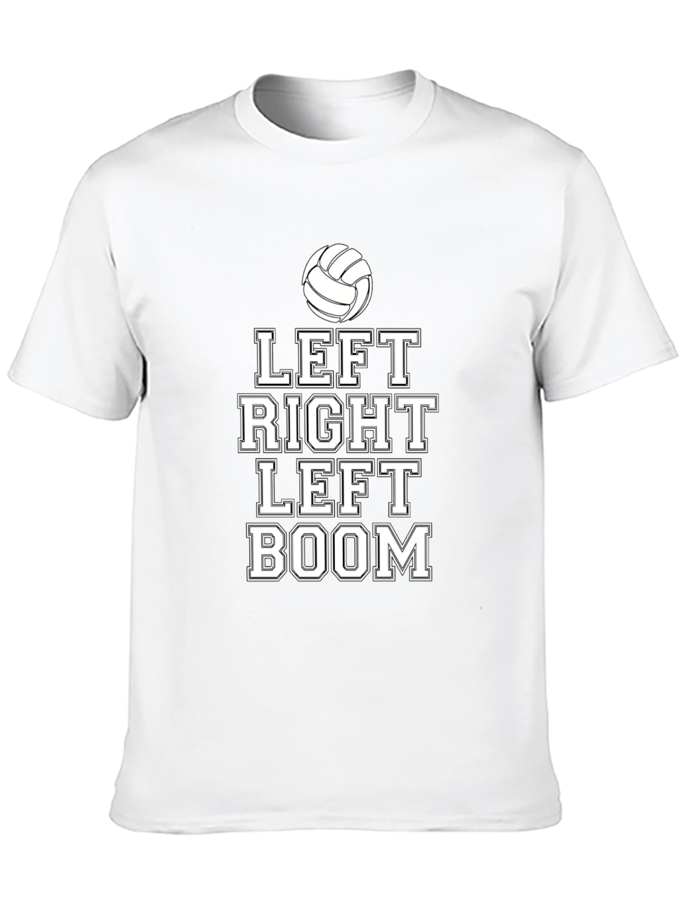 Black Volleyball Left Right Boom Graphic T-Shirt view 10