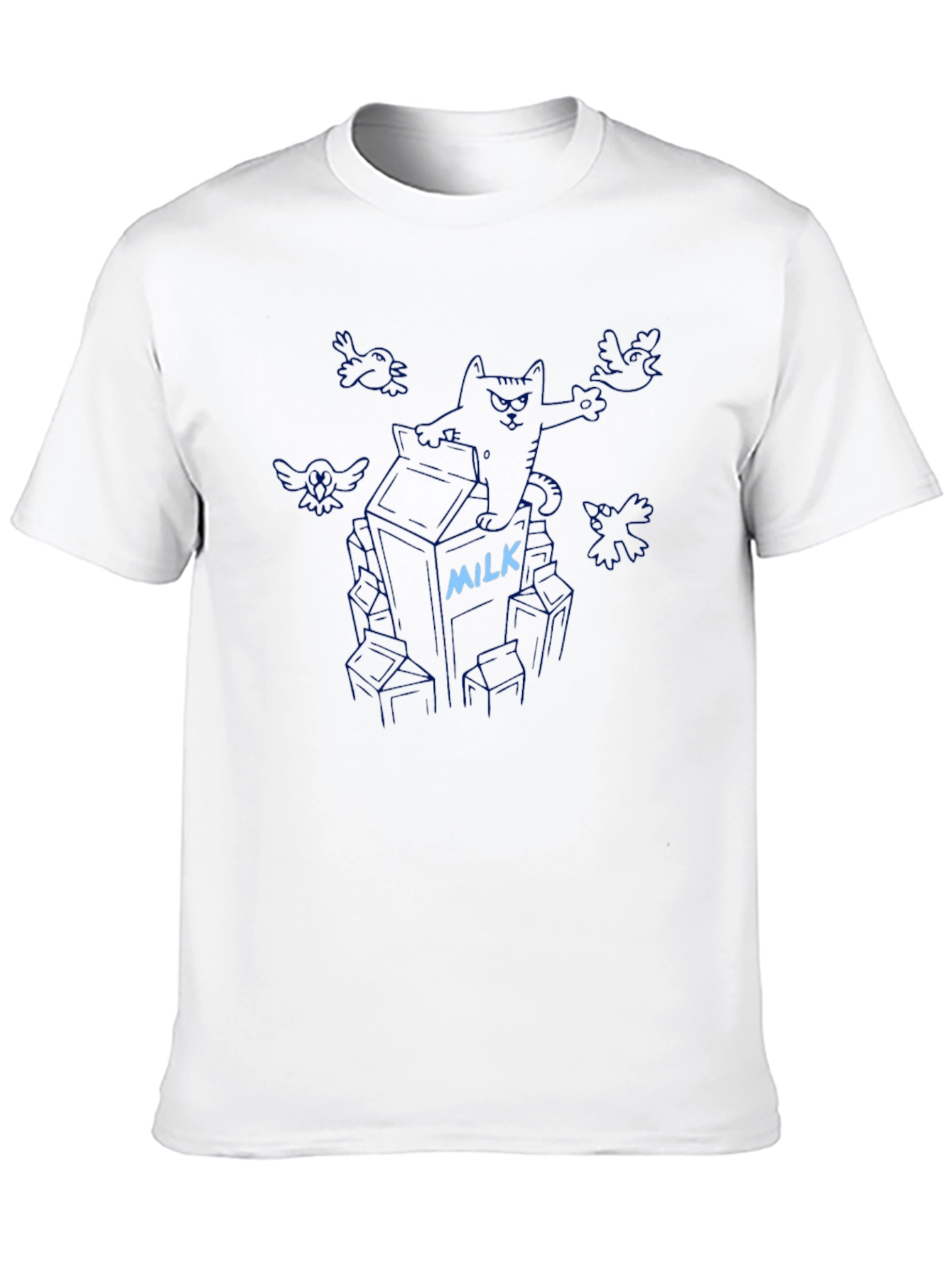 Black Milk Carton Cat T-Shirt - Funny Graphic Tee view 10