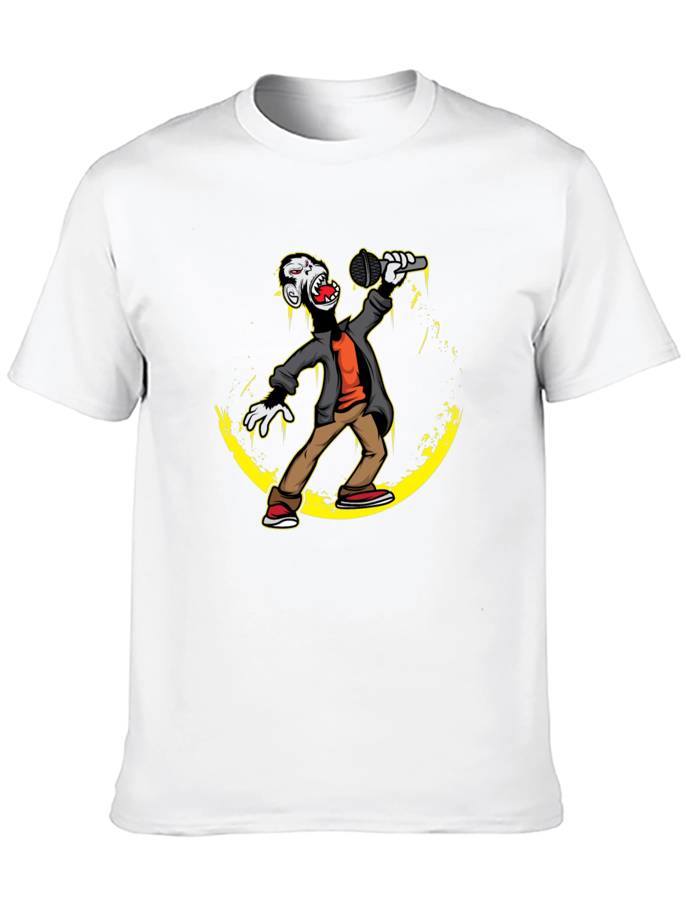 Black Zombie Rapper Black T-Shirt - Music Lover Tee view 10