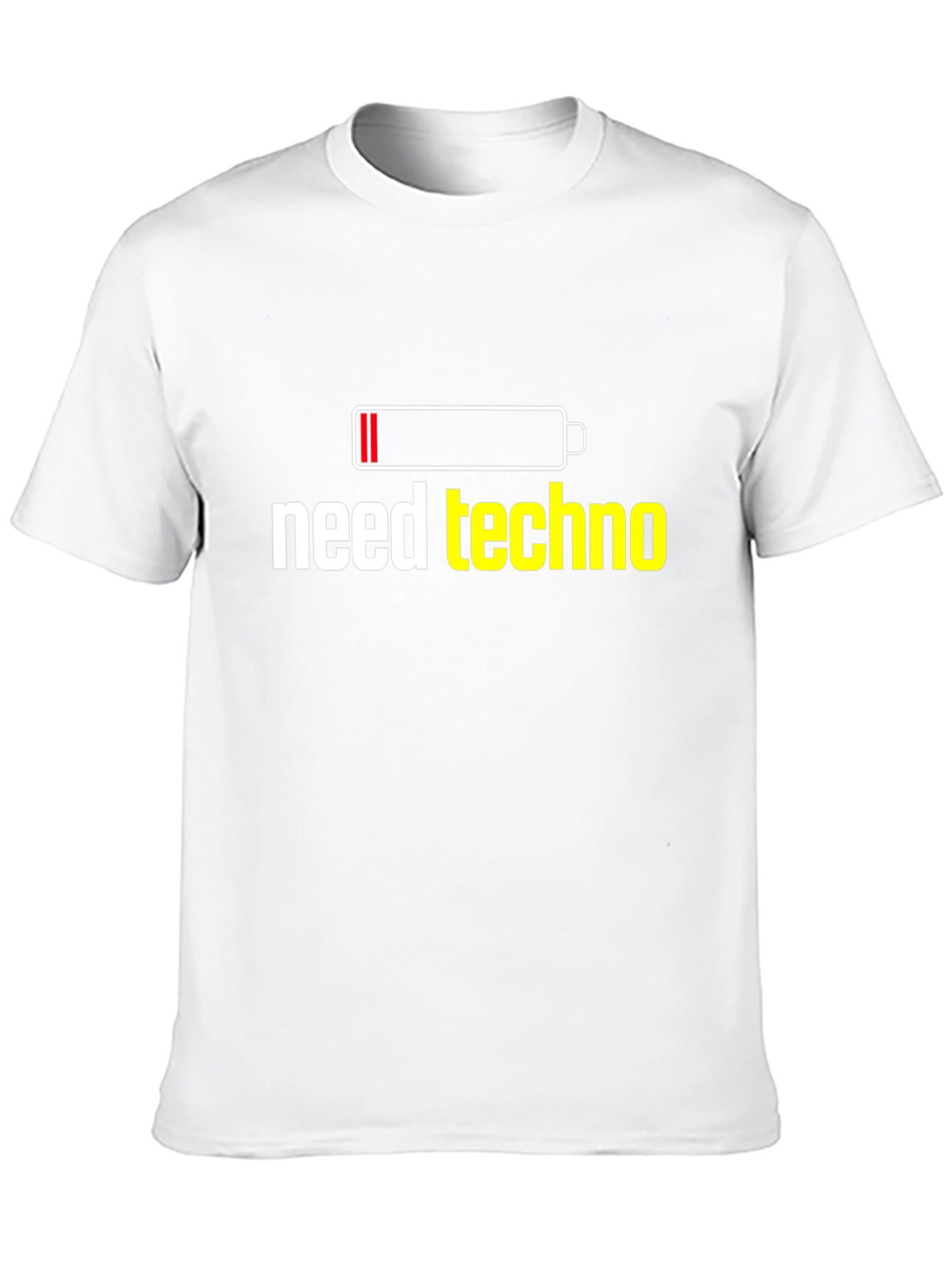 Black Need Techno T-Shirt - Low Battery EDM Rave view 10