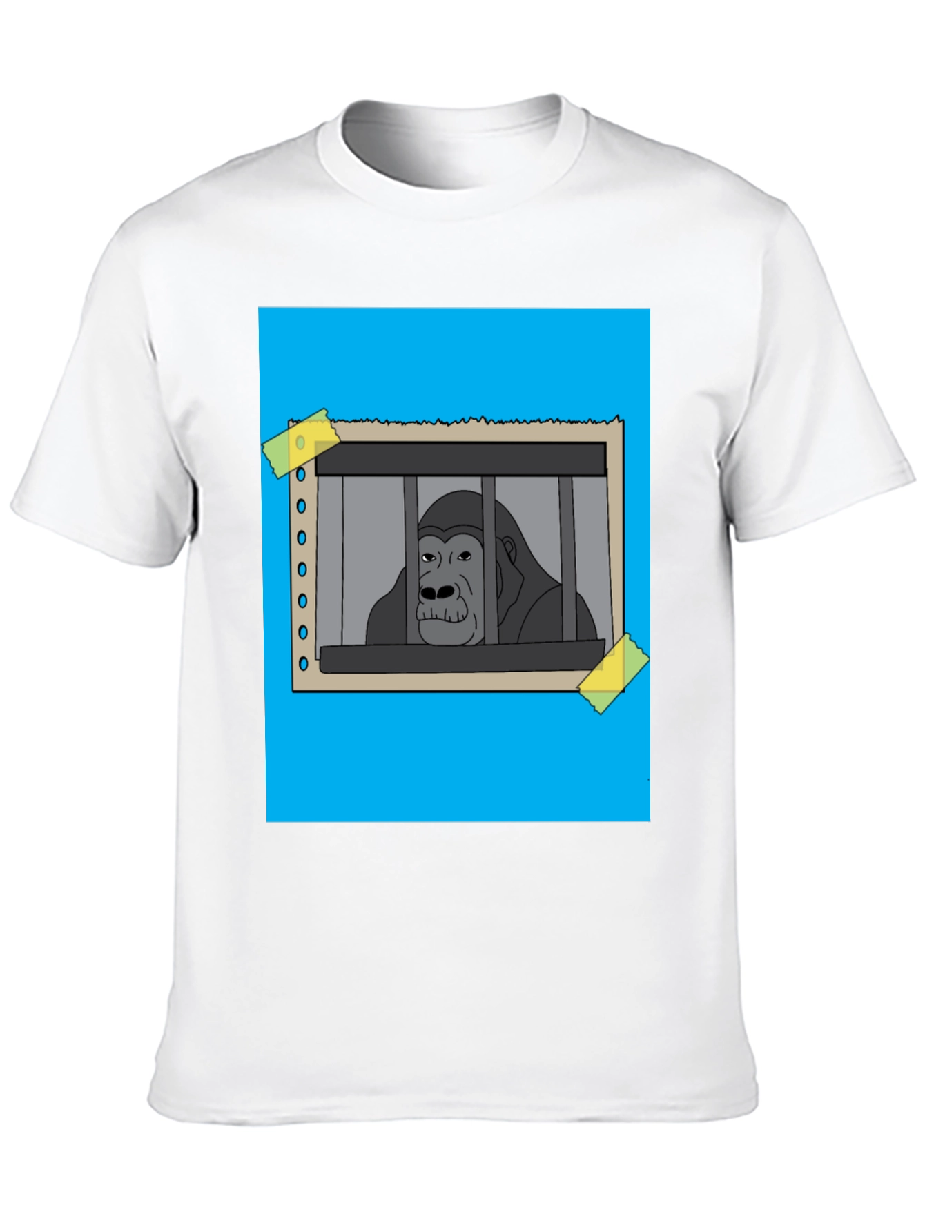 Black Gorilla Behind Bars Graphic T-Shirt view 10