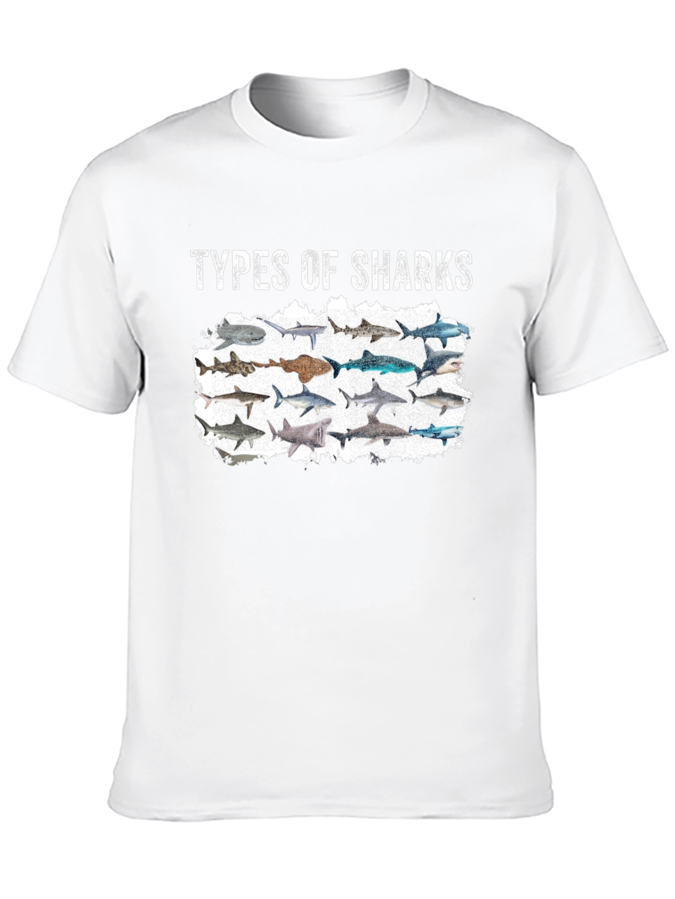 Black Types of Sharks Black T-Shirt view 10