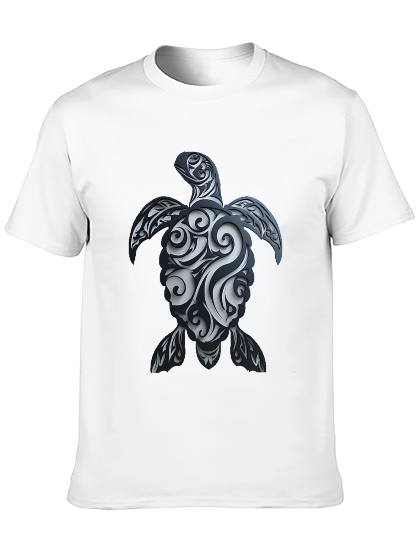 Black Tribal Turtle Graphic T-Shirt - Black view 10