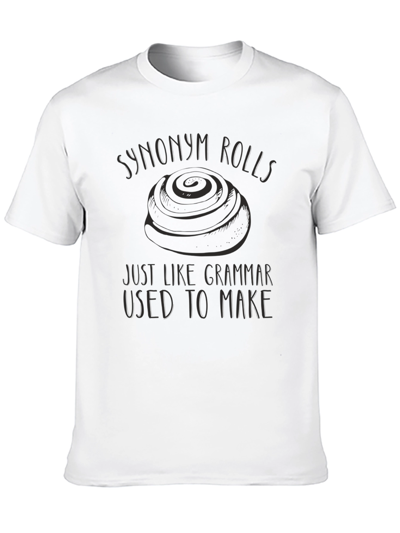 Black Synonym Rolls Grammar Pun Black T-Shirt view 10