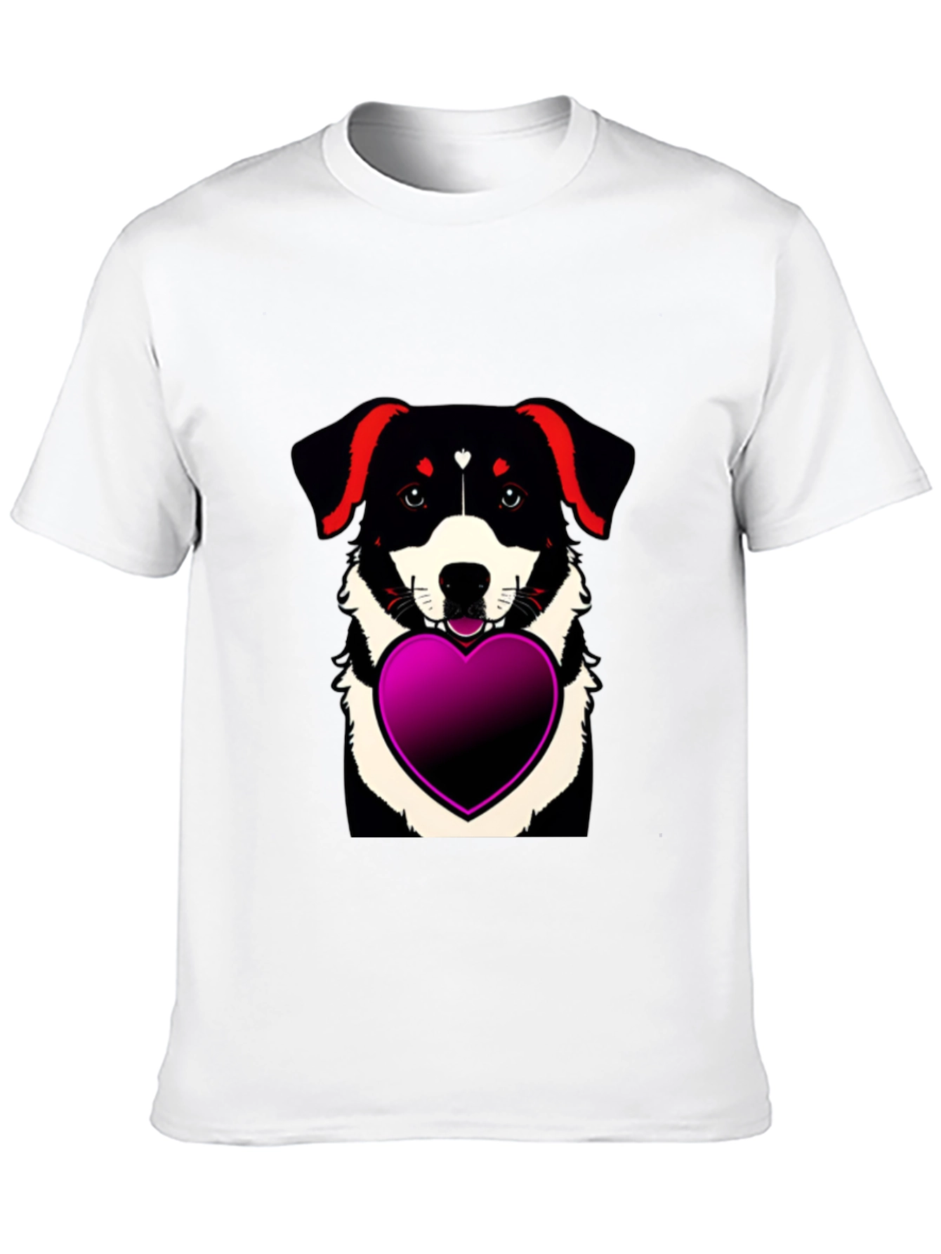 Black Dog with Heart T-Shirt - Men's Black Tee view 10