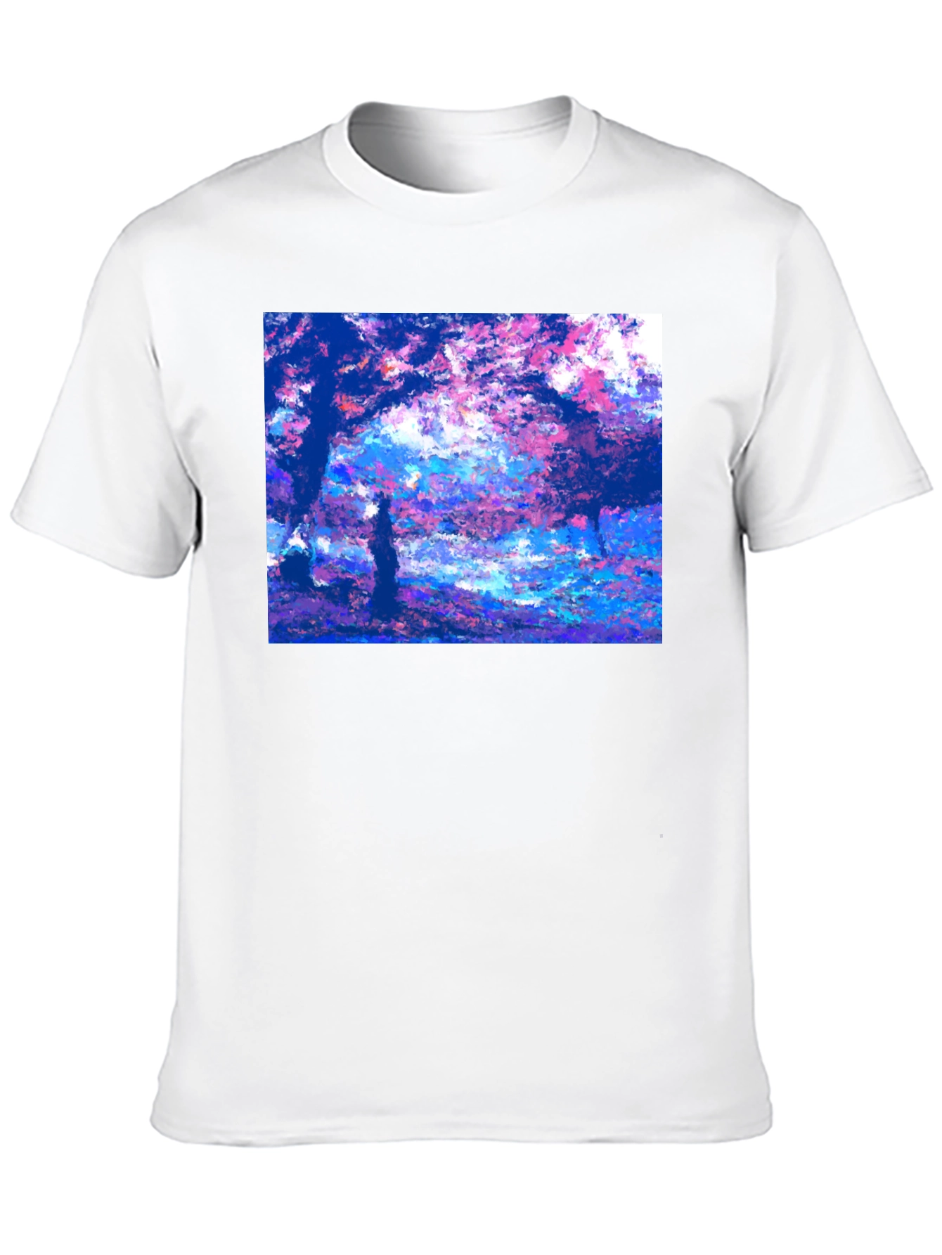 Black Impressionist Trees Black T-Shirt view 10