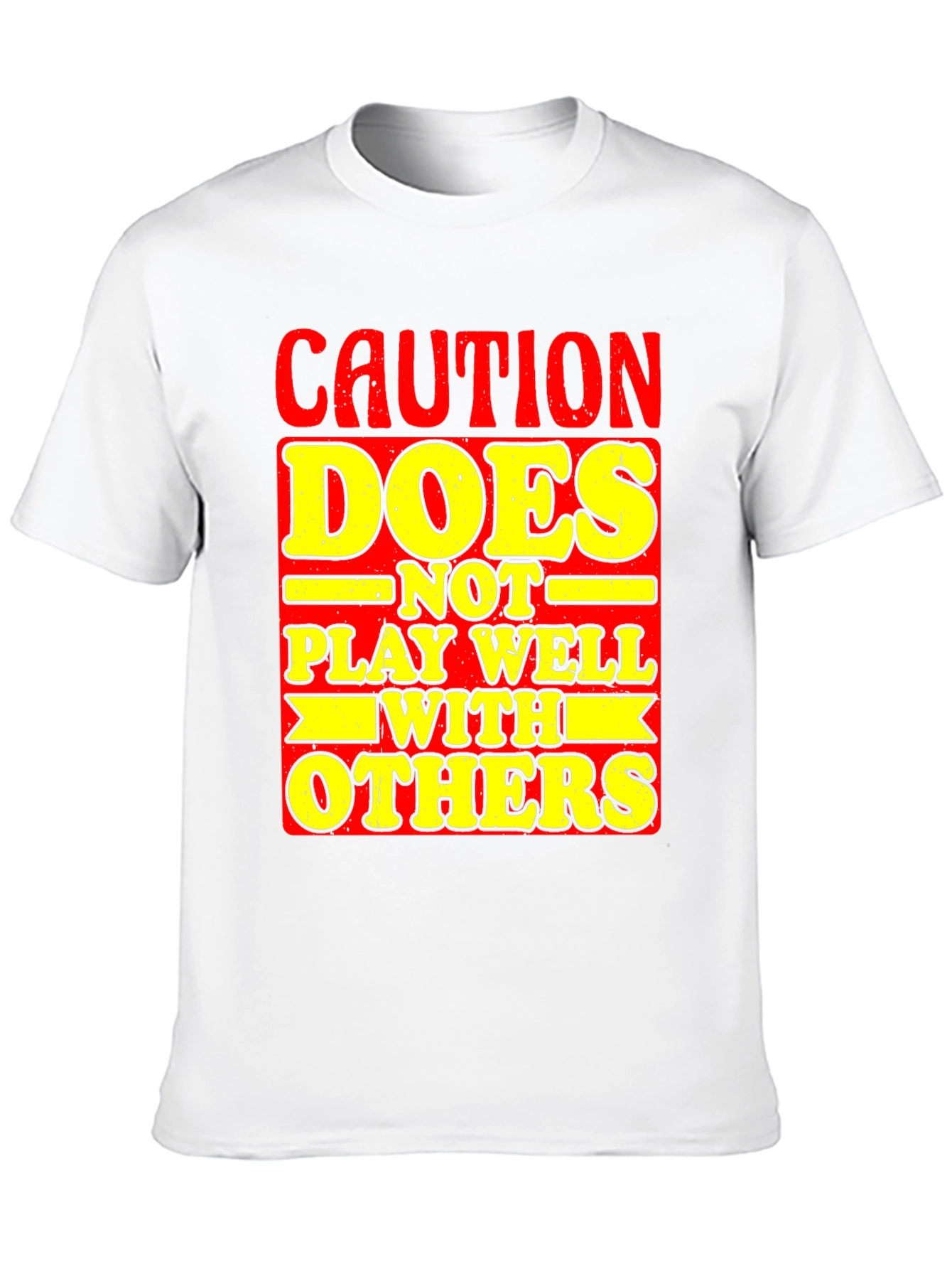 Black Caution Doesn't Play Well With Others Graphic Tee view 10