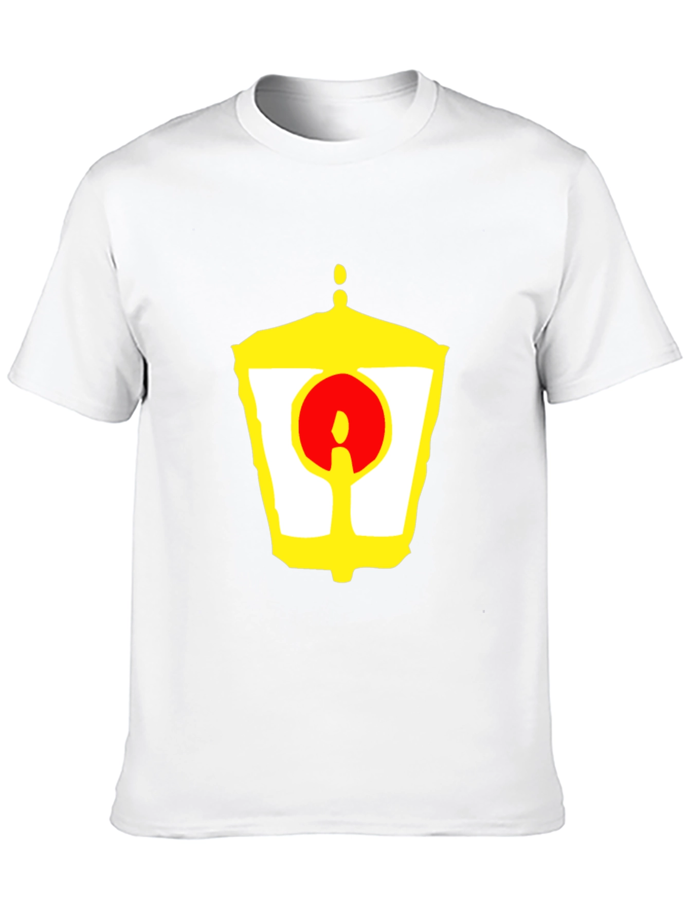 Black Unique Graphic Tee - Yellow Lantern and Red Circle Design view 10