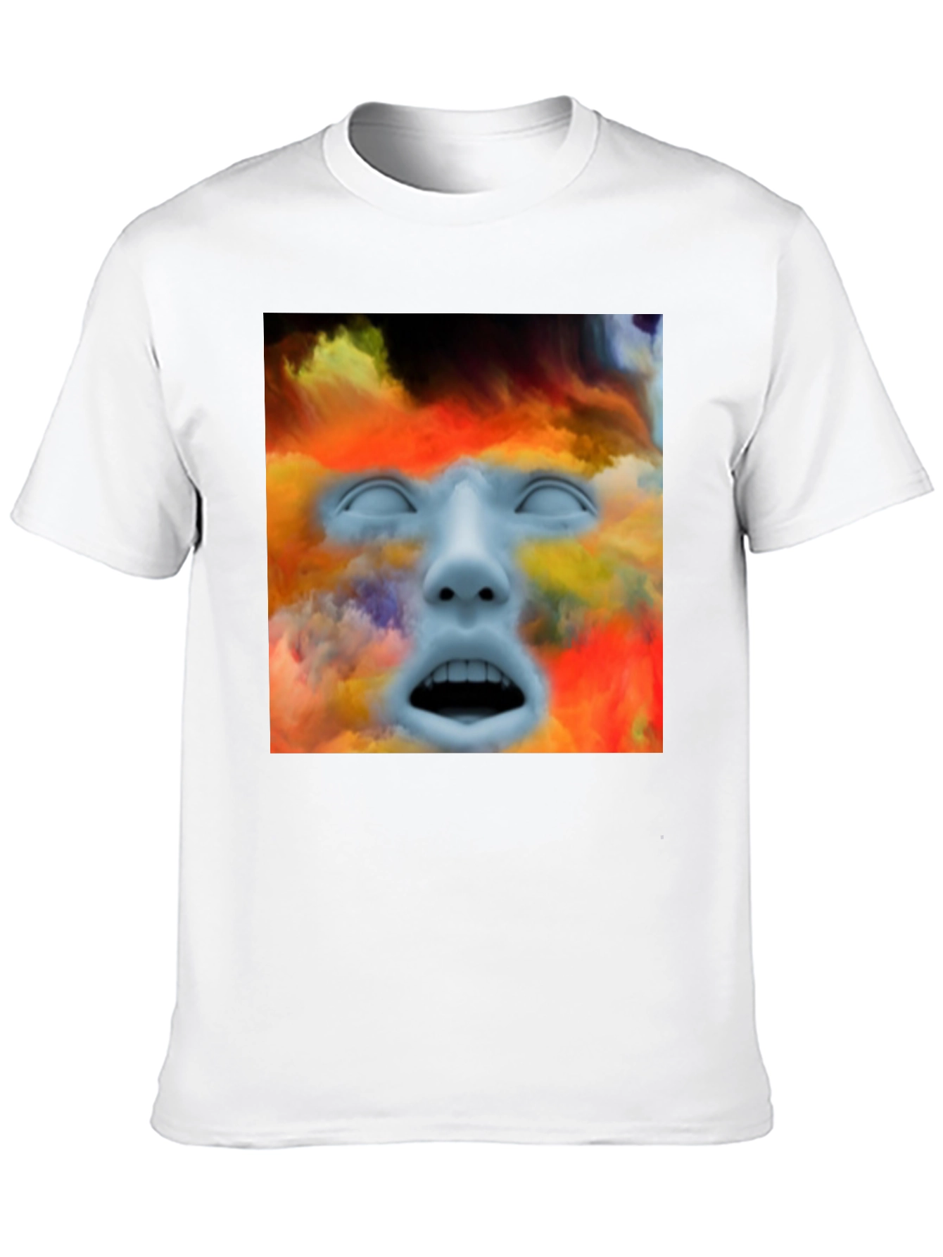 Black Surreal Face Graphic T-Shirt - Artistic Expression view 10