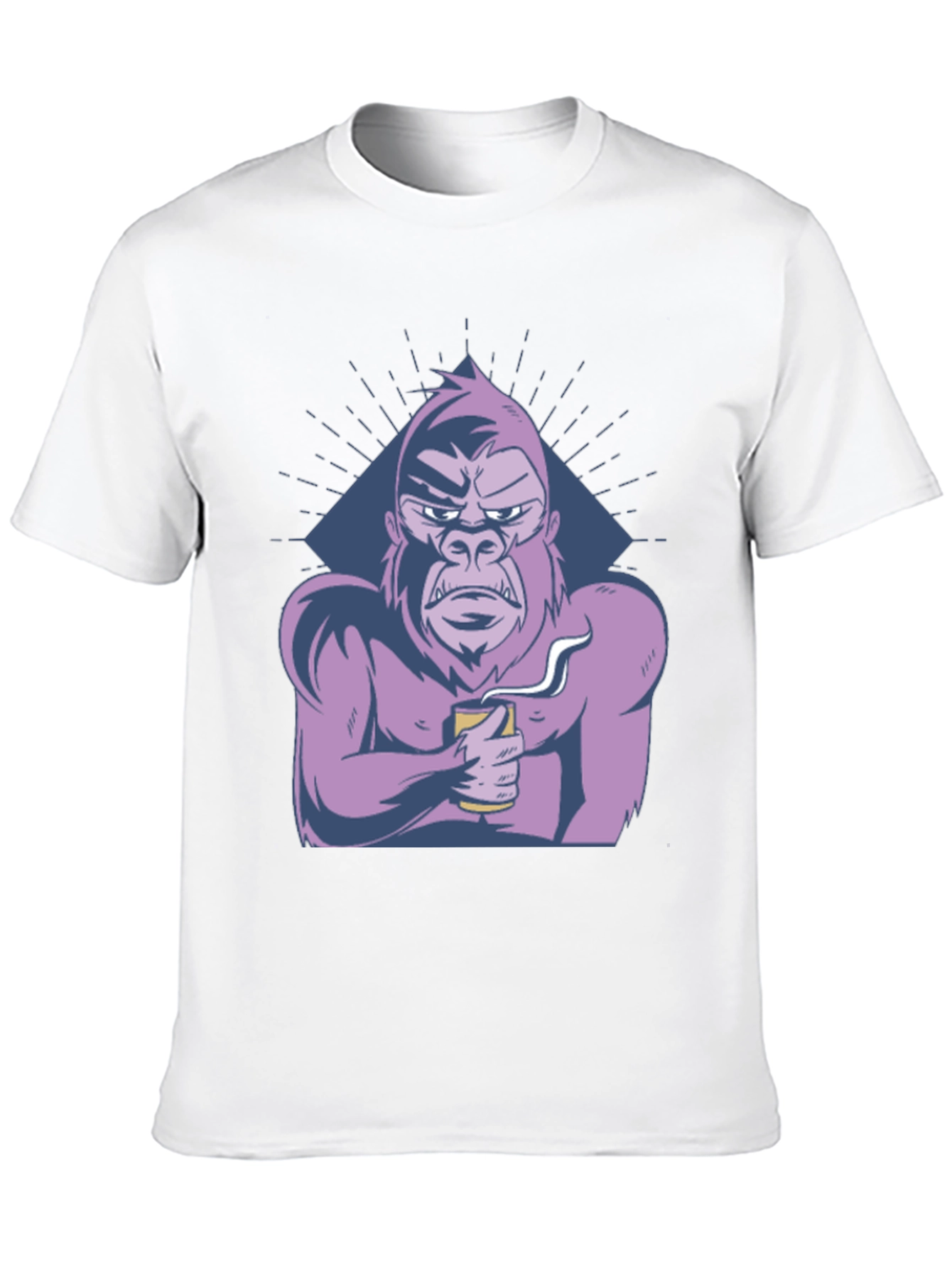 Black Cool Gorilla T-Shirt - Coffee Lover Ape Tee view 10