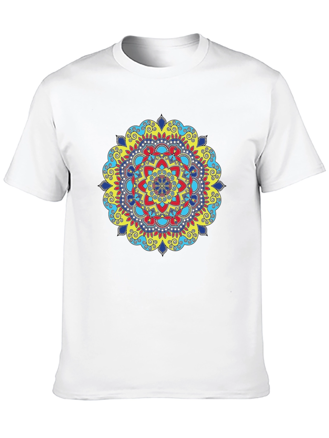 Black Vibrant Mandala Graphic Black T-Shirt view 10