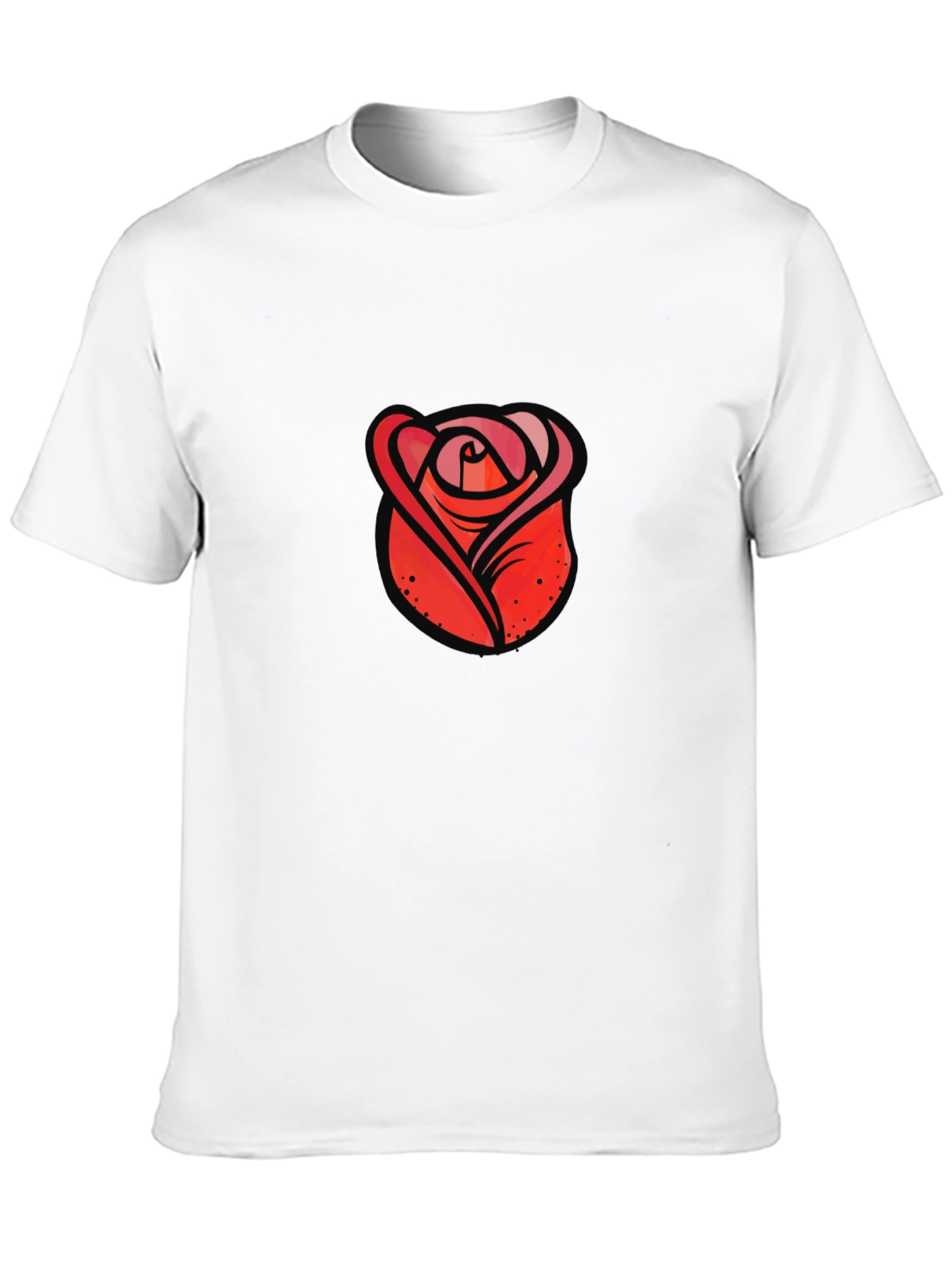 Black Red Rose Graphic Black T-Shirt view 10