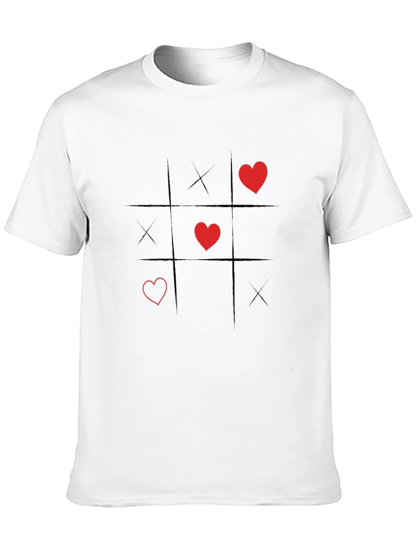Black Tic-Tac-Toe Hearts & Kisses Black Graphic Tee view 10
