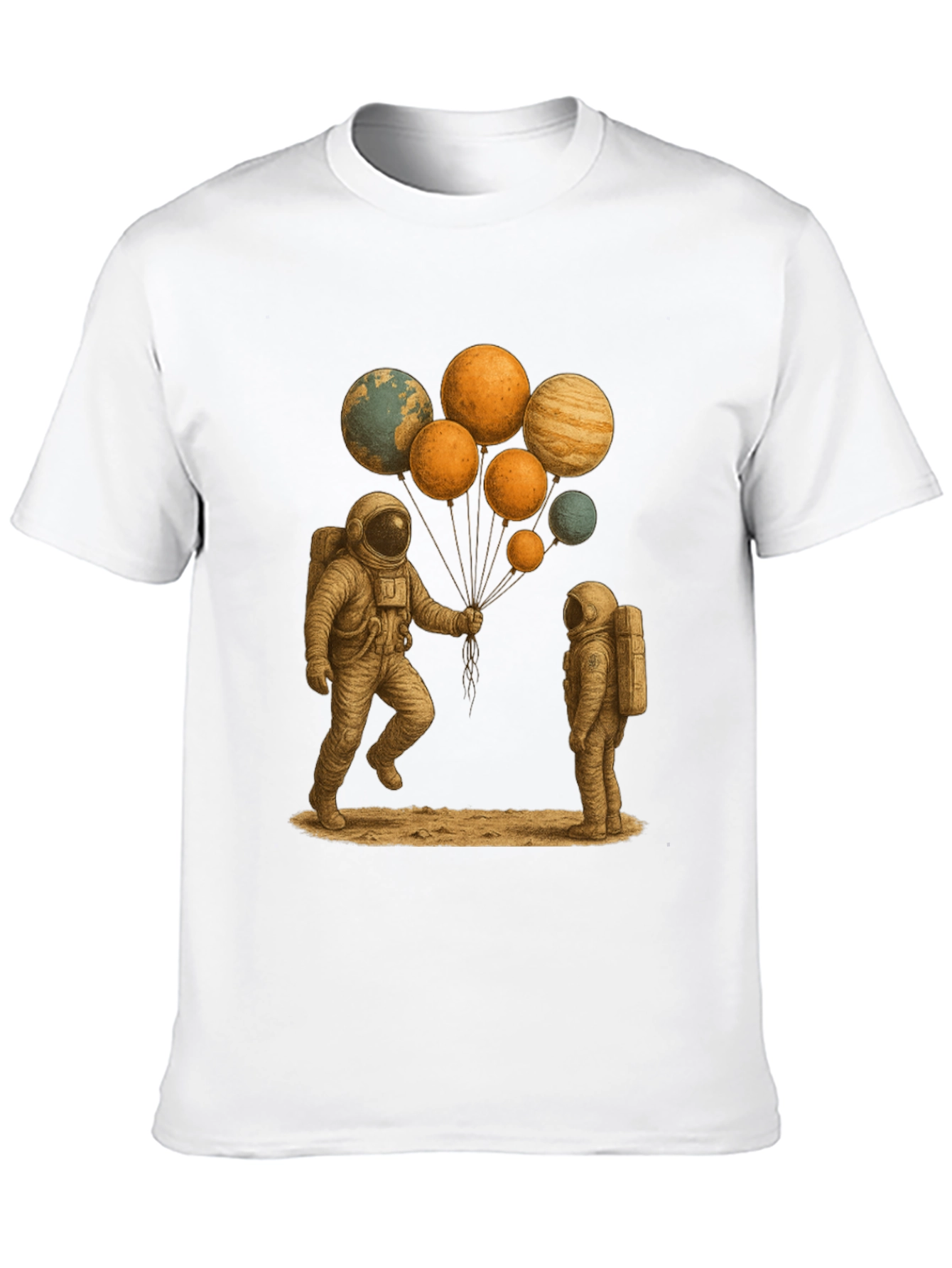 Black Astronauts and Planet Balloons Graphic Tee view 10
