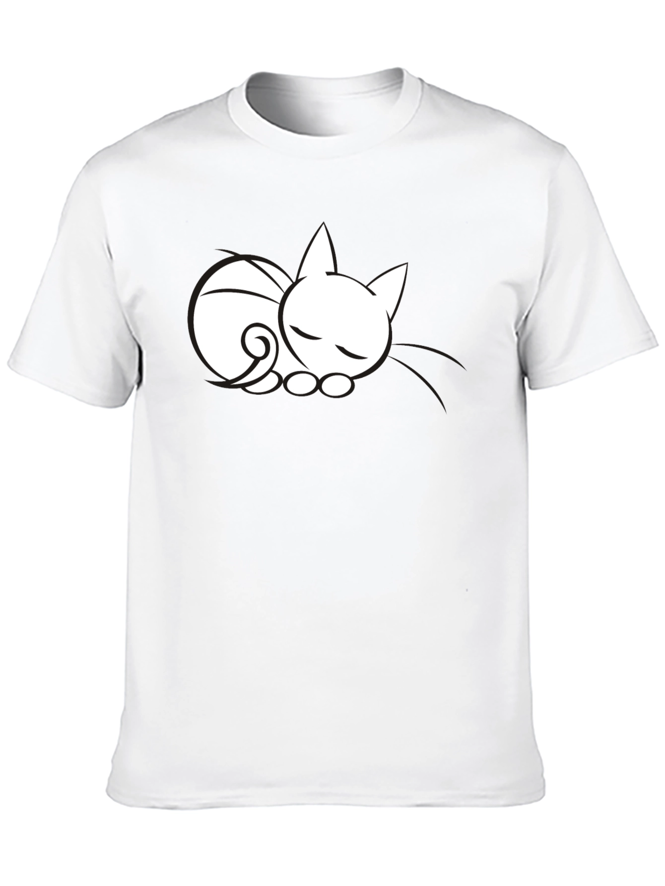Black Sleeping Cat Graphic Tee - Soft Cotton view 10