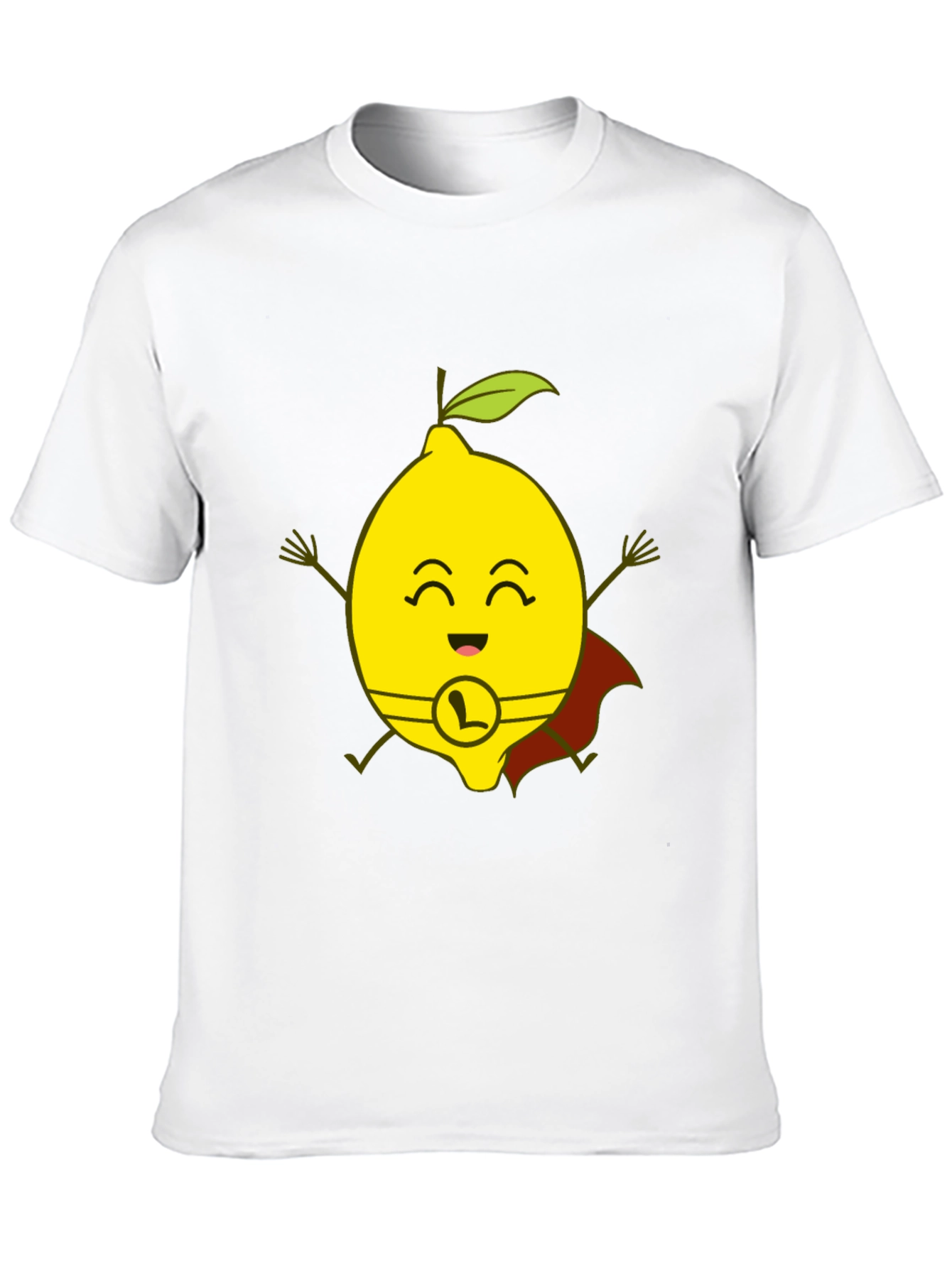 Black Super Lemon T-Shirt - Funny Cartoon Hero Tee view 10