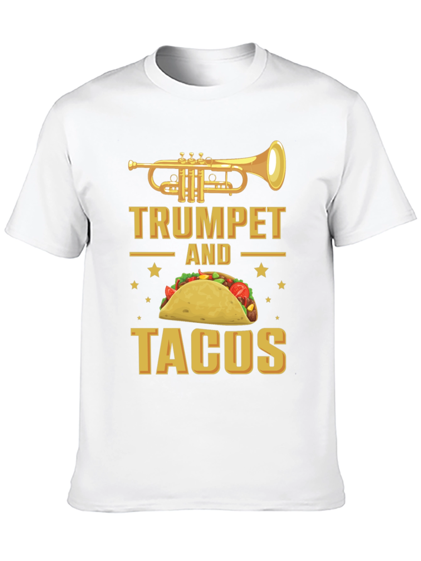 Black Trumpet and Tacos Graphic T-Shirt Funny Music Food Tee view 10