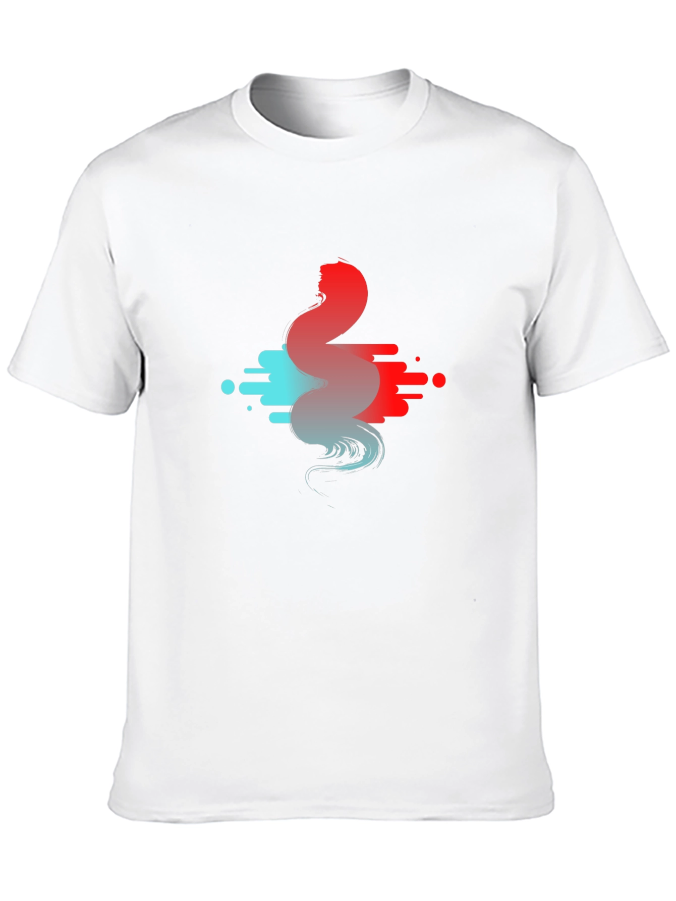 Black Abstract Wave Graphic T-Shirt view 10