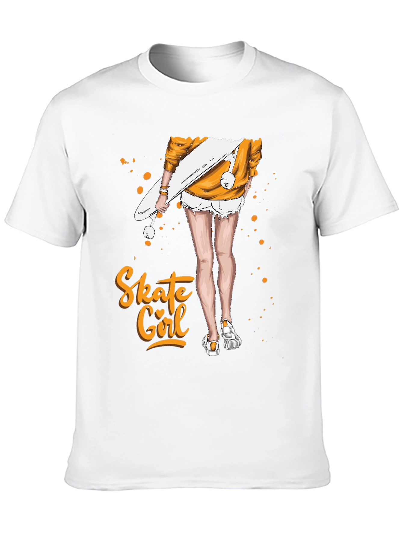 Black Skate Girl Graphic T-Shirt - Black view 10