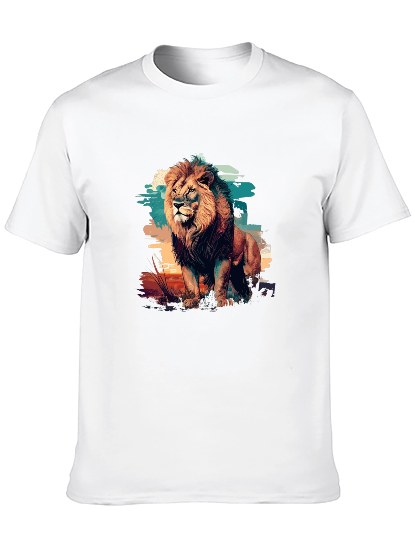 Black Lion Graphic Print Black T-Shirt view 10