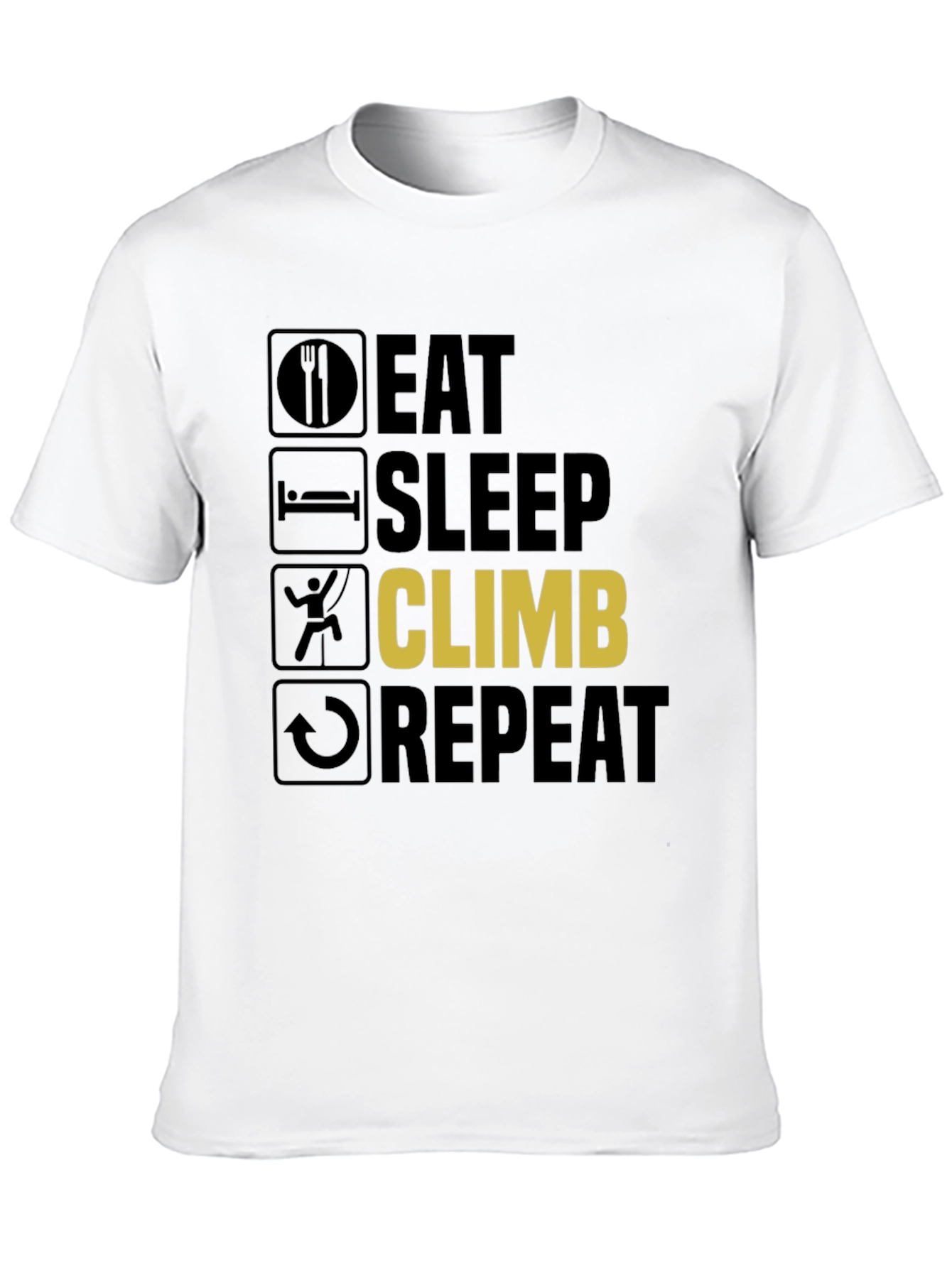 Black Eat Sleep Climb Repeat T-Shirt - Climbing Enthusiast view 10