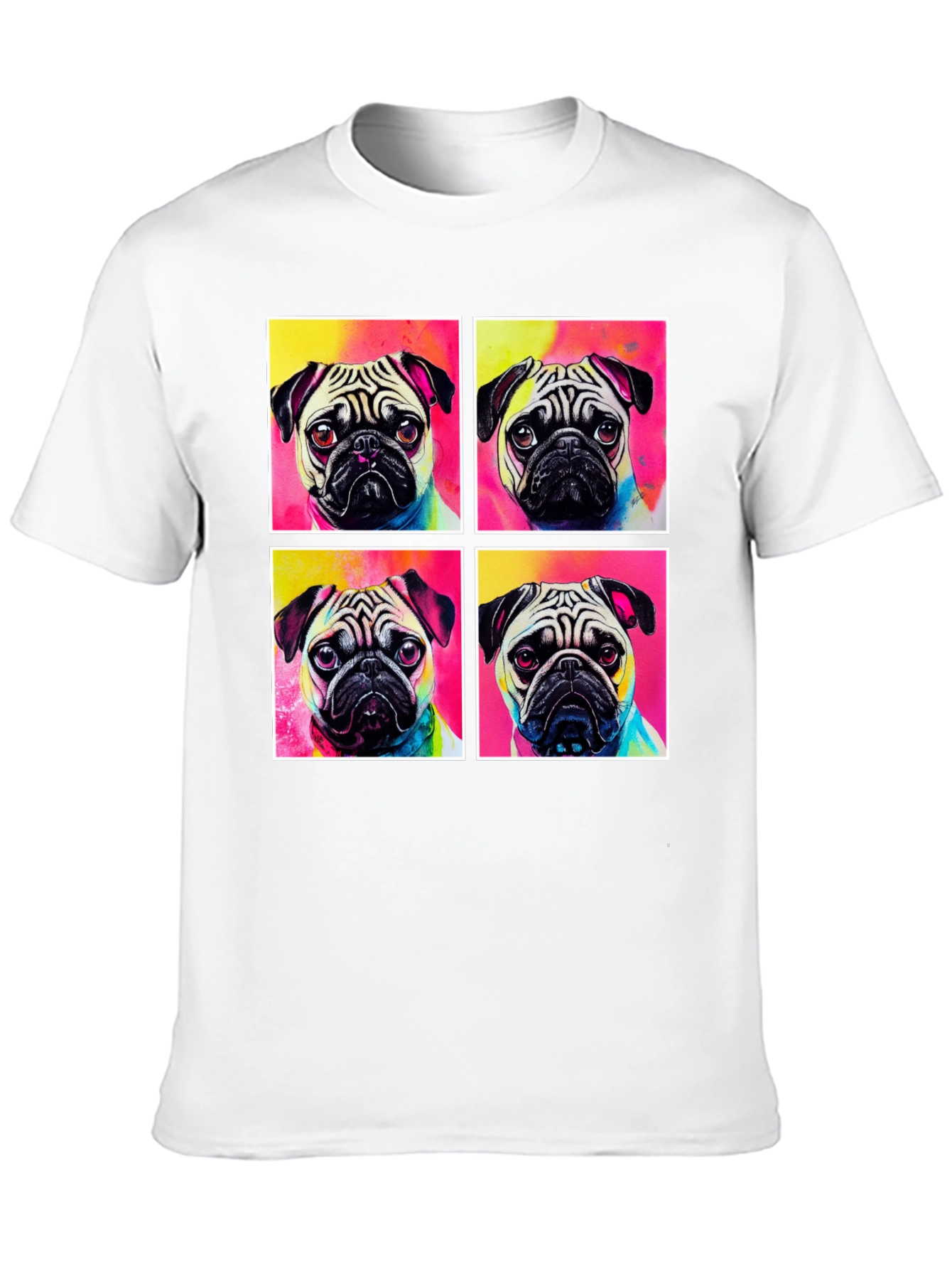 Black Pug Pop Art T-Shirt view 10