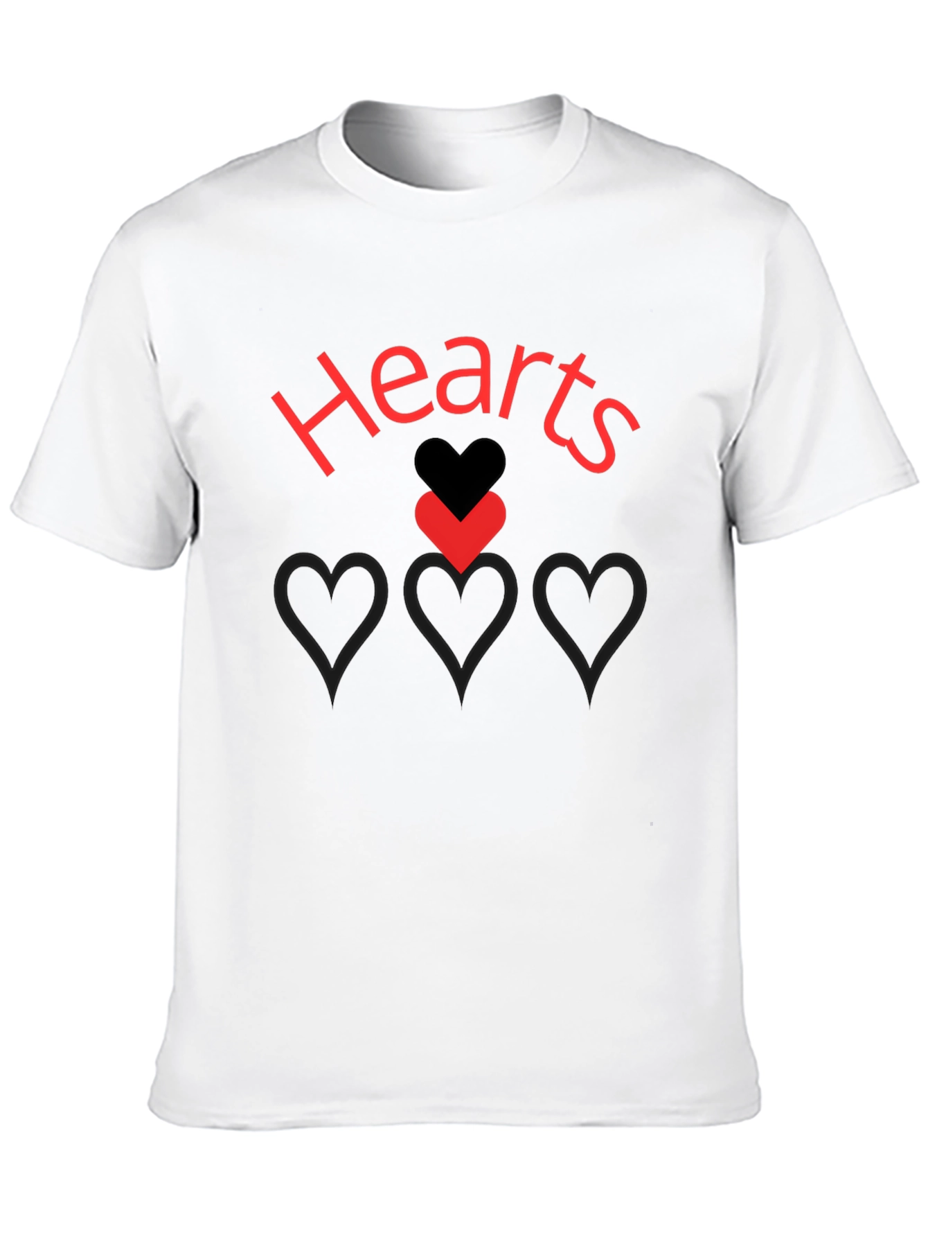 Black Hearts Graphic Print Black T-Shirt view 10
