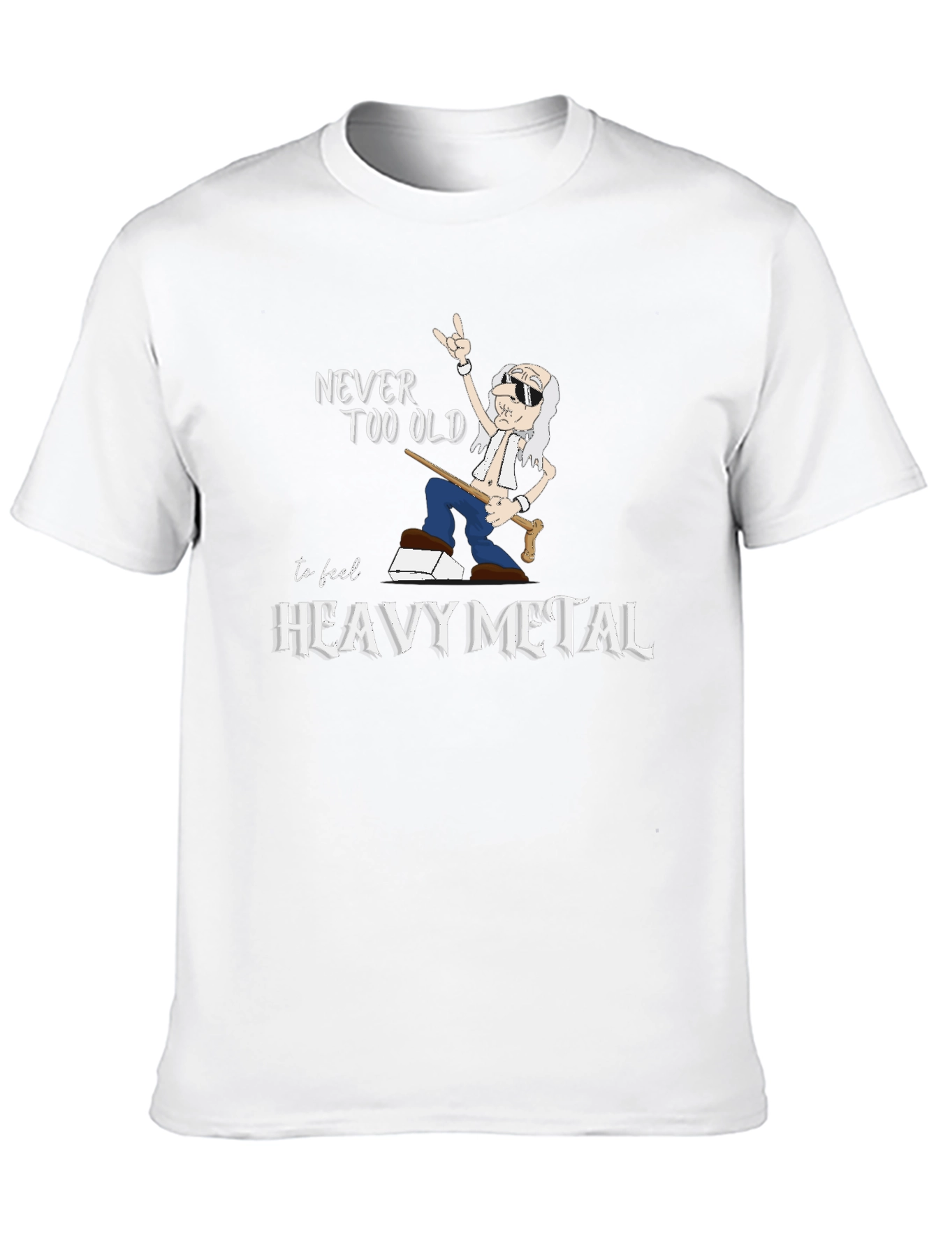 Black Never Too Old Heavy Metal Graphic T-Shirt view 10