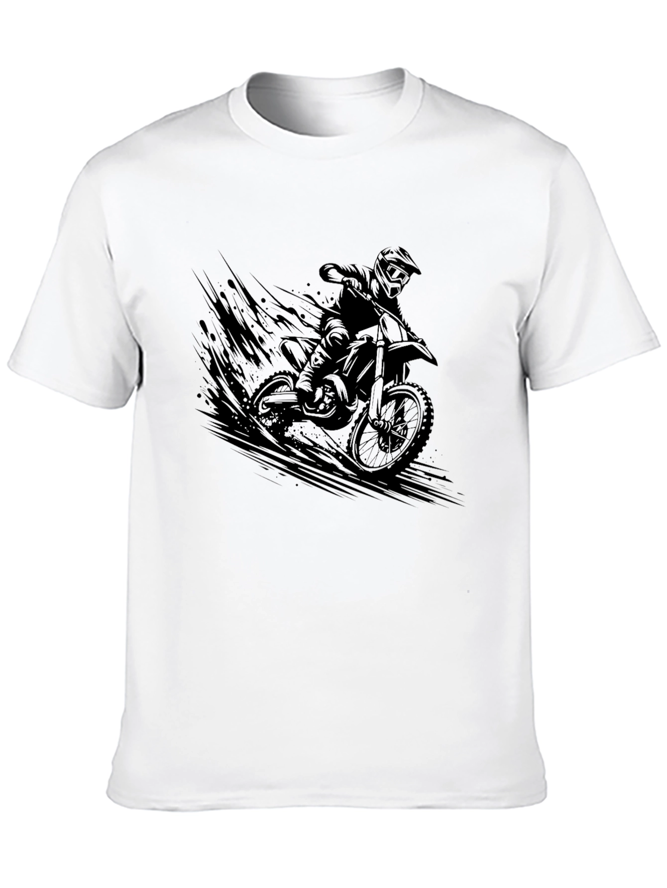 Black Motorcross Rider Graphic Black T-Shirt view 10