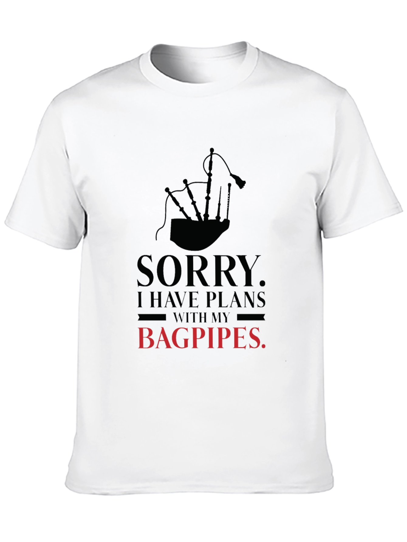 Black Bagpipes Plans T-Shirt - Scottish Music Tee view 10