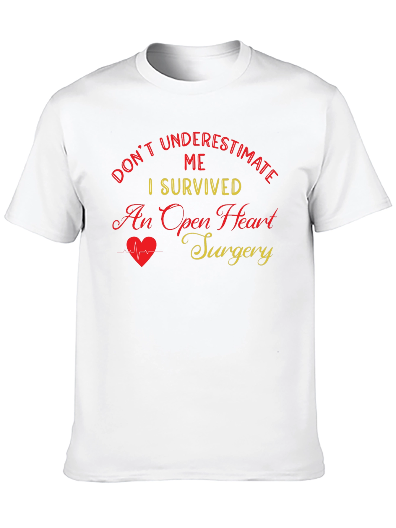 Black I Survived Open Heart Surgery Black T-Shirt view 10