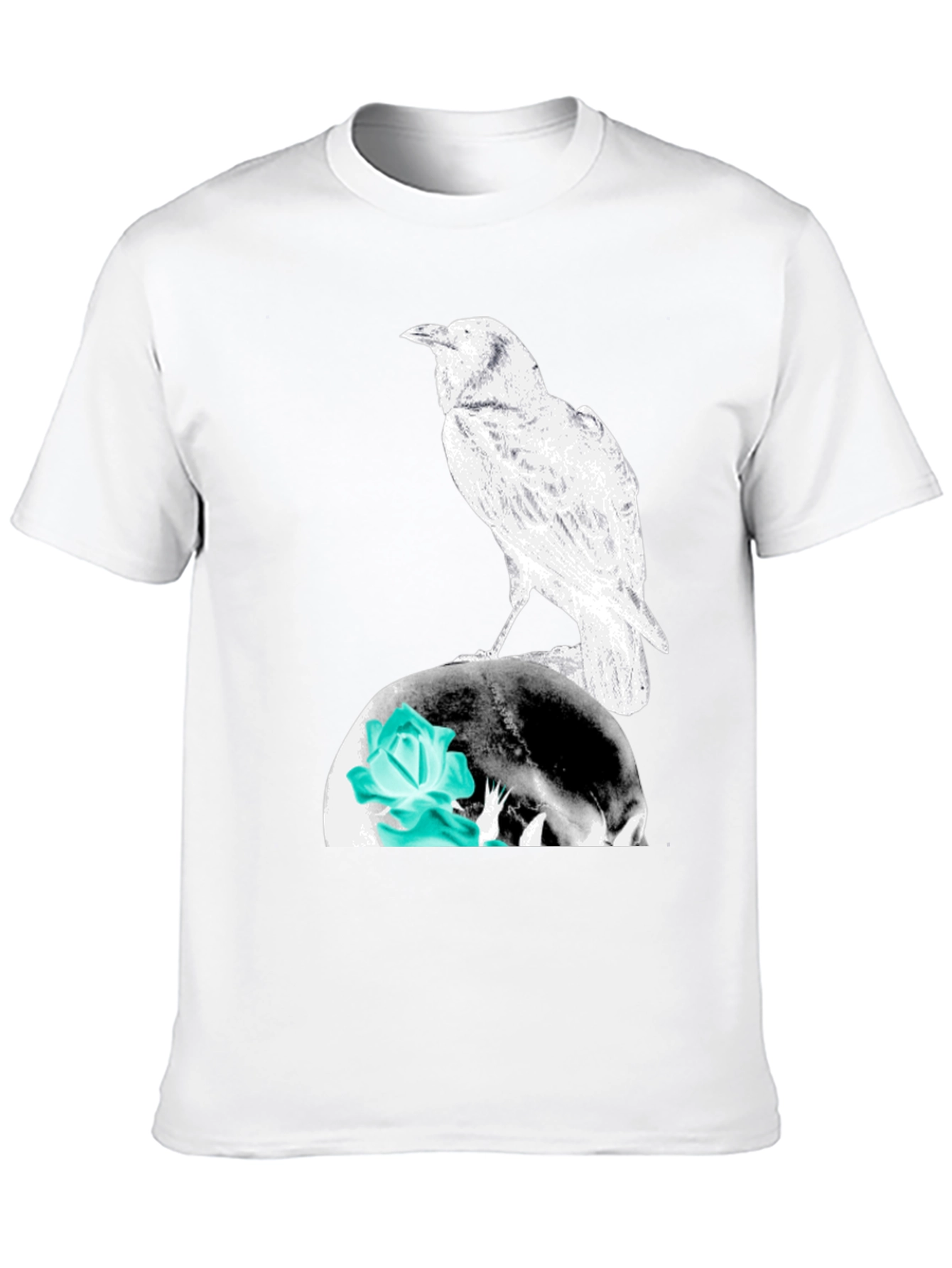 Black Raven Skull Graphic Tee view 10