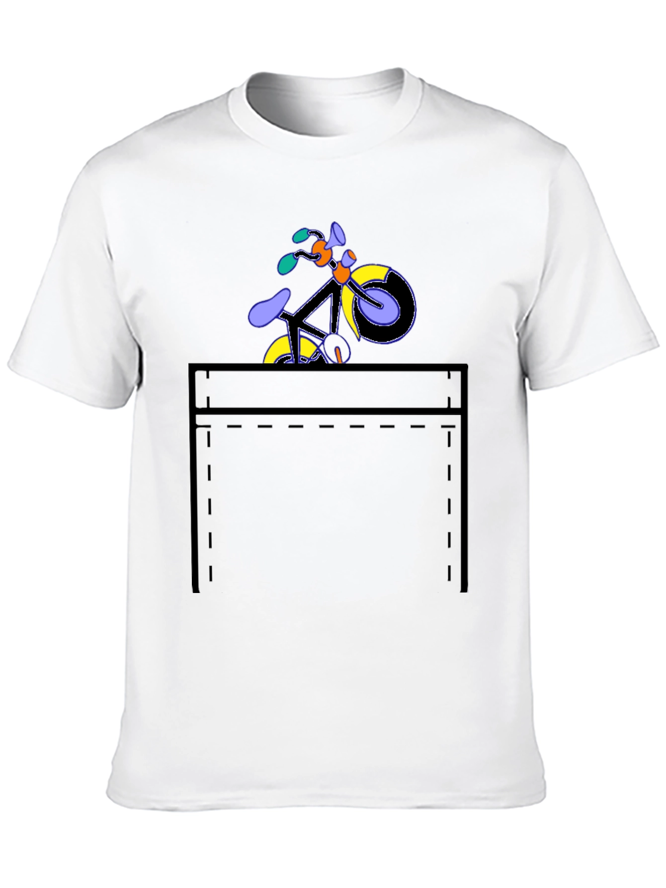 Black Bike in Pocket Graphic Tee - Stylish Casual Wear view 10
