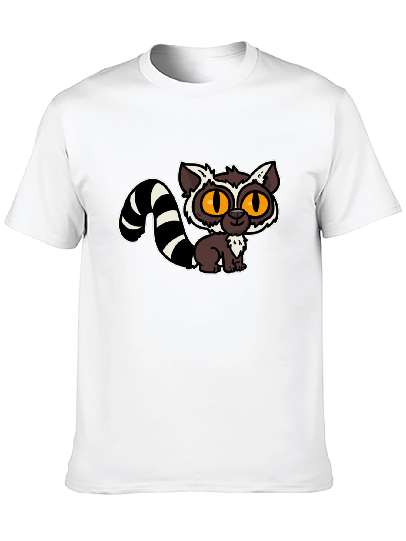Black Cute Lemur Cartoon Graphic Tee view 10