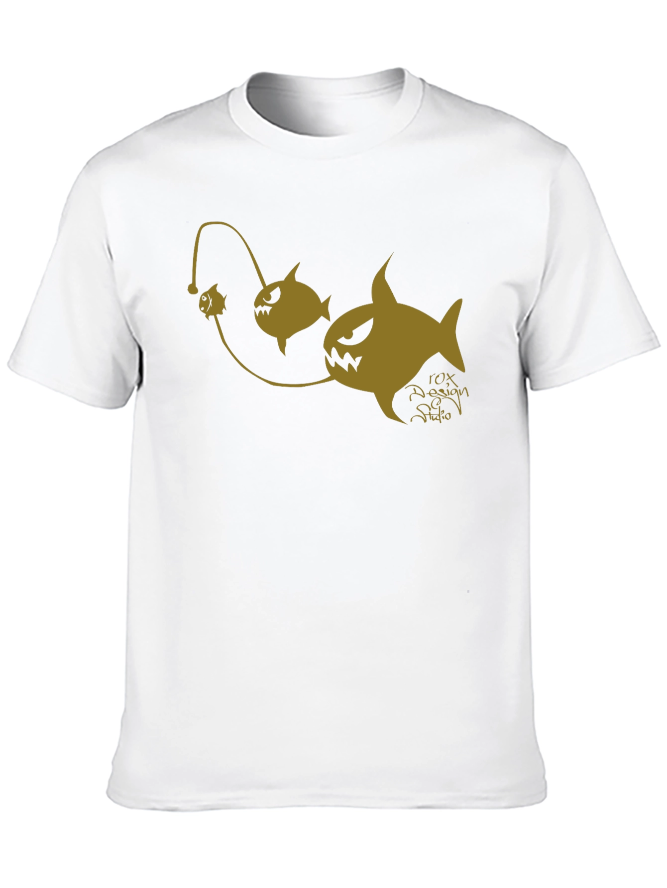 Black Anglerfish Cartoon Graphic Black T-Shirt view 10