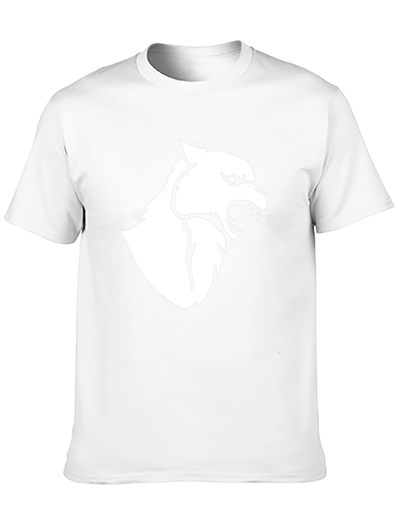 Black Black T-Shirt with White Wolf Graphic view 10