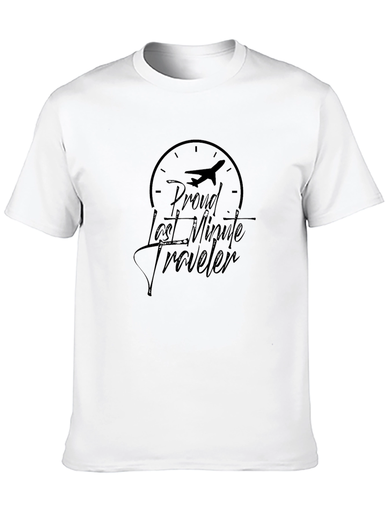 Black Proud Last Minute Traveler Black Graphic Tee view 10