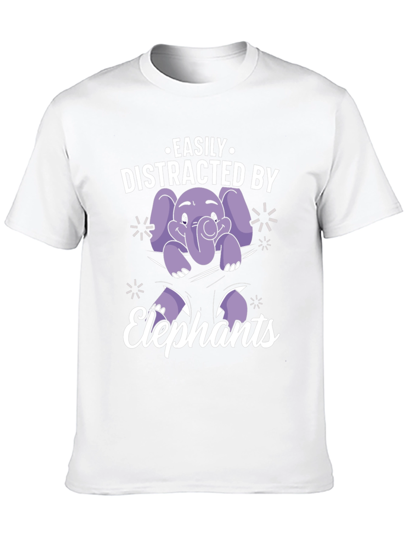 Black Easily Distracted By Elephants Graphic Tee view 10