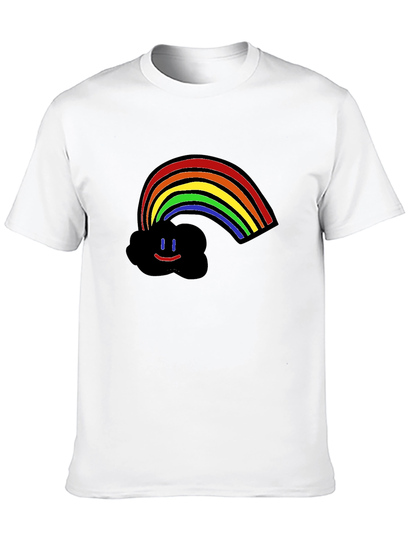 Black Rainbow Cloud Graphic Print T-Shirt - Black view 10