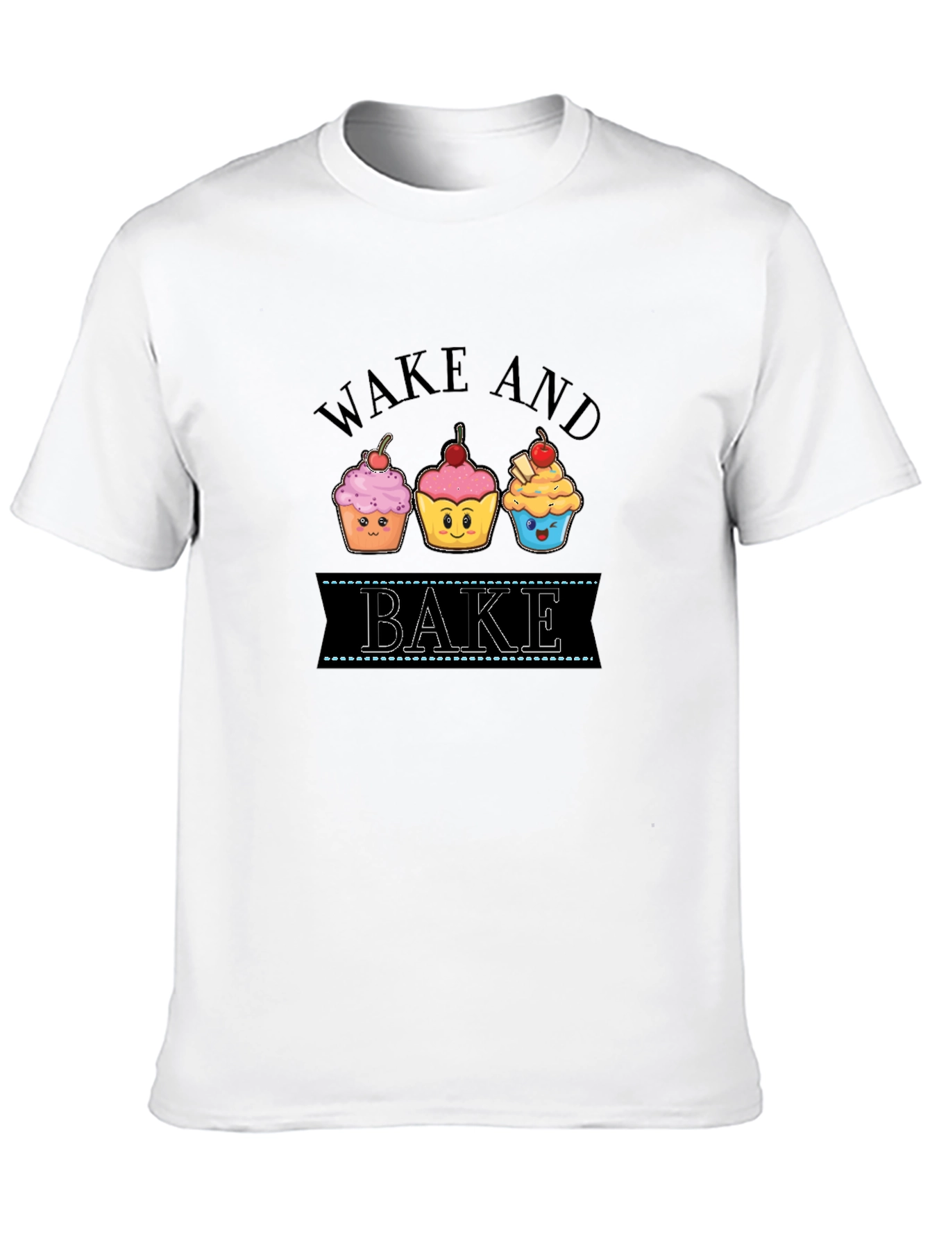 Black Wake and Bake Cupcake Graphic T-Shirt view 10