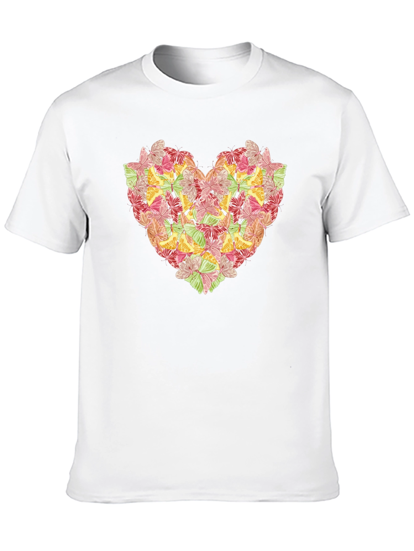 Black Butterfly Heart Graphic Black T-Shirt view 10