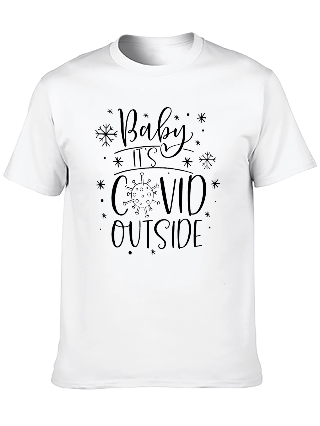 Black Baby It's Covid Outside Novelty Graphic Tee view 10