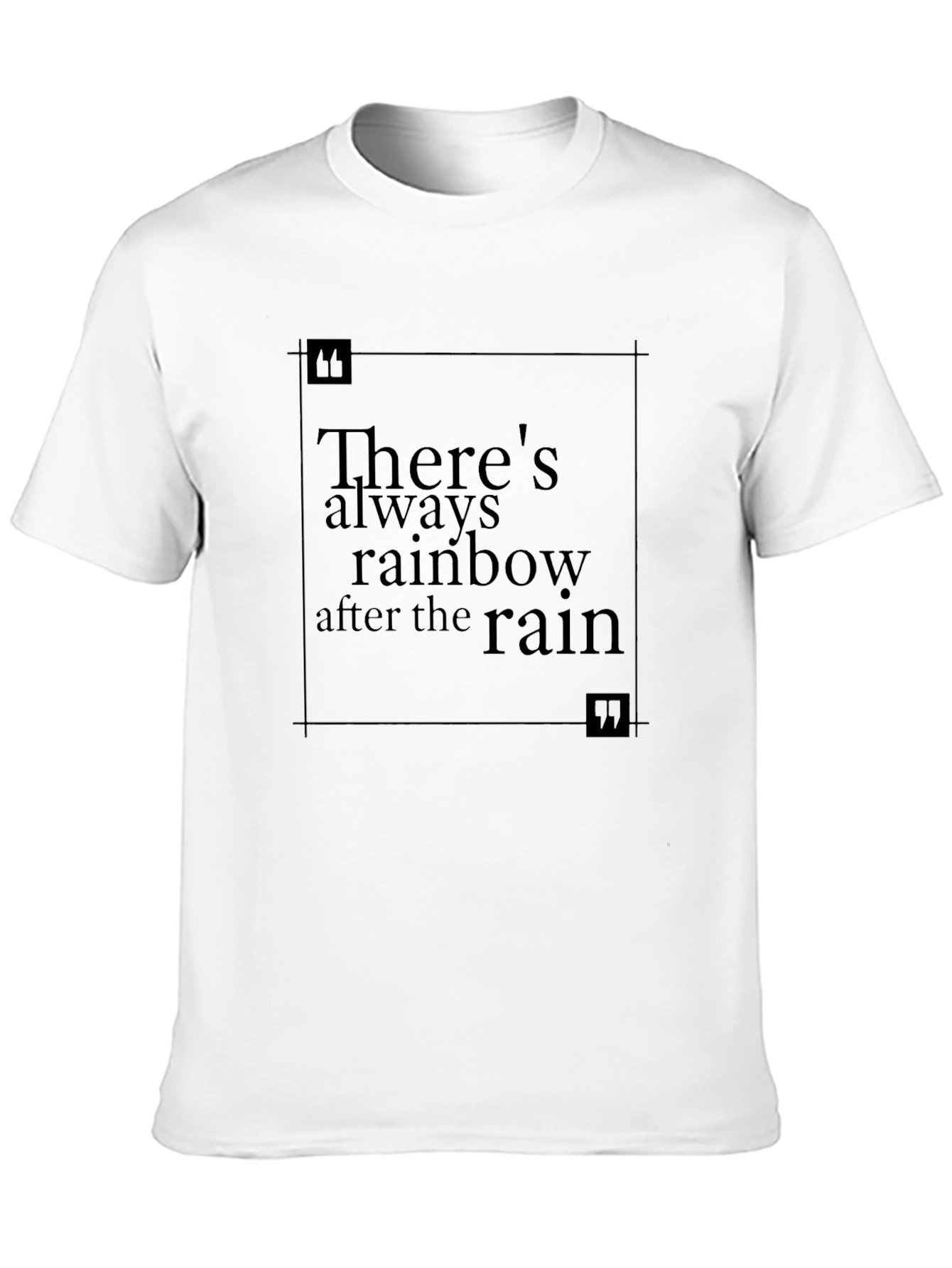 Rainbow After Rain Black T-Shirt - Inspirational Quote Tee - 10