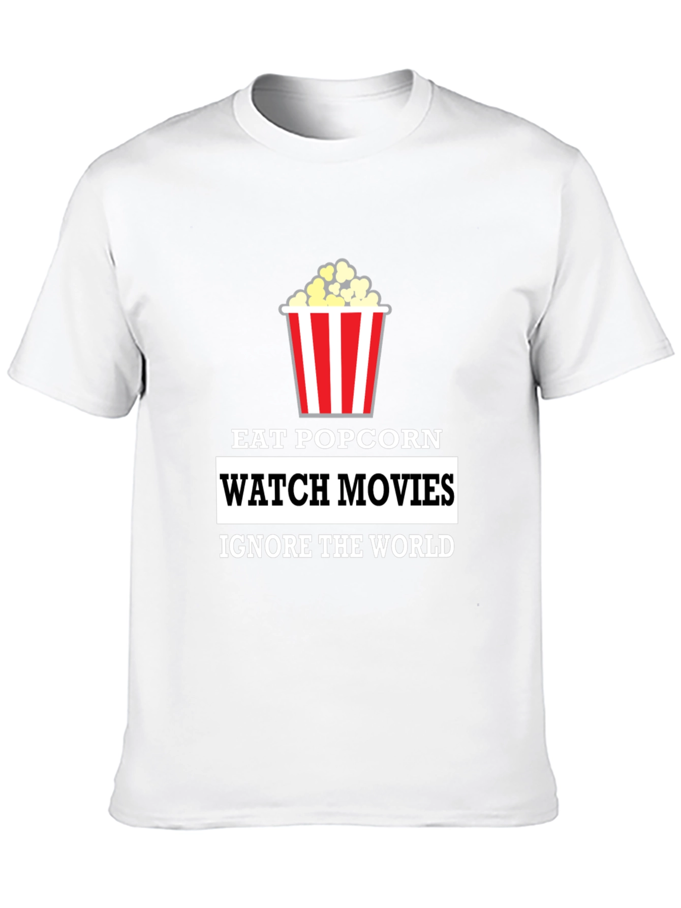 Black Eat Popcorn Watch Movies T-Shirt view 10