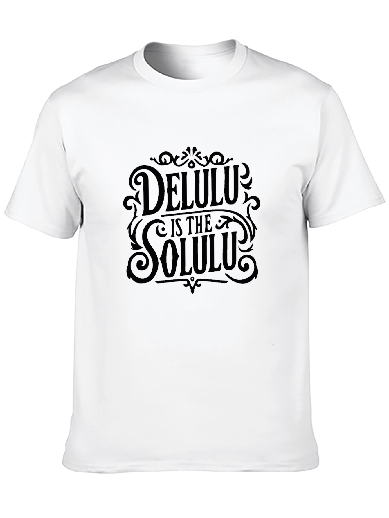 Black Delulu Is The Solulu Black Graphic Tee view 10